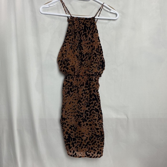 LULUS Intention Brown Leopard Burnout Velvet Print Dress - Picture 9 of 17